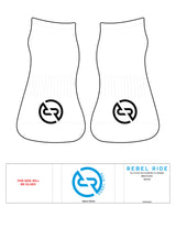 The Ankle Sock - White - Rebel Ride - Toe Logo Icon - Black