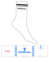 The Crew Sock - White - DontKnow. - 2 Stripes - Top Logo - Black