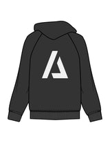 The Womens Hoodie - Washed Black - ALTORA - Center Chest Icon & Back Icon - Printed - Off White