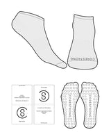 The Ankle Sock - Heather - Core Strong - Bottom Text - Black - Circle Shape Grip - Black