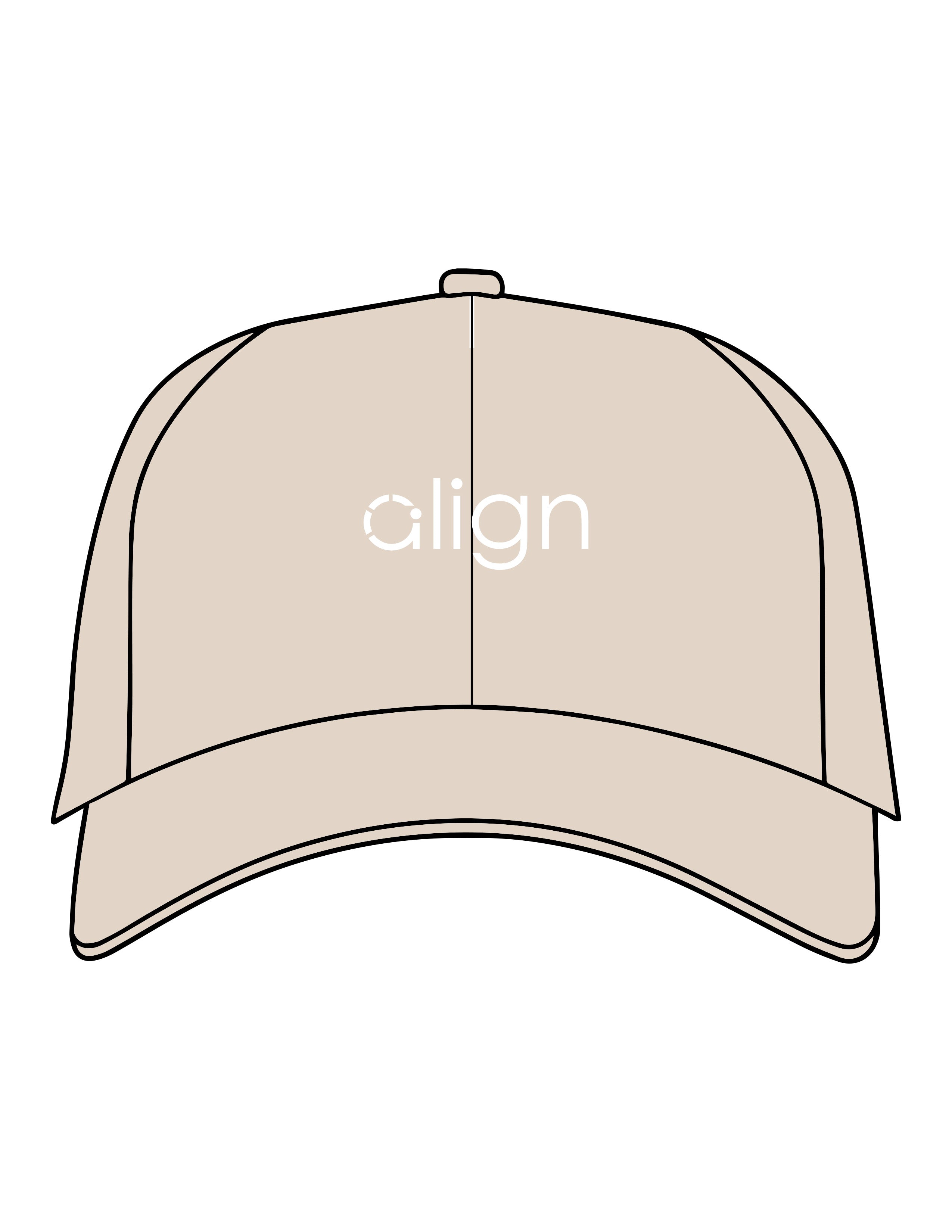 The Dad Hat - Stone - Align Pilates Studio - Center Crown - Embroidered - White