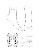 The Crew Sock - White - Studio 78 - S78 Top Tex - Bottom Text - Full Color - Circle Shape Grip - White