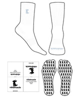 The Crew Sock - White - Mind Muscle - Puppy - Ballad Blue  - EMB - Toe - Printed - Ballad Blue  -  Custom Grip - Ballad Blue