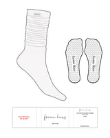 THE SLOUCH SOCK - White Heather - Forma Haus - Sewn On Labels - Heart Shape Grip - Translucent