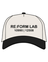 The Canvas Cap - Natural / Black - THE RE:FORM LAB - Center Crown Stacked - EMB - Puff - Black