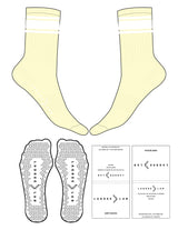 The Crew Sock - Light Yellow - LagreeLab - 2 Stripes - Top Logo - Printed - White - Triangle Grip - White