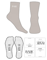 The 3/4 Crew Sock - Off White - Bare Pilates - Top Logo - Printed - White - Circle Grip - Transparent