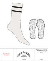 The Slouch Sock - Marshmallow - Onyx & Ivory - Black Stripes - Custom Grip - Black