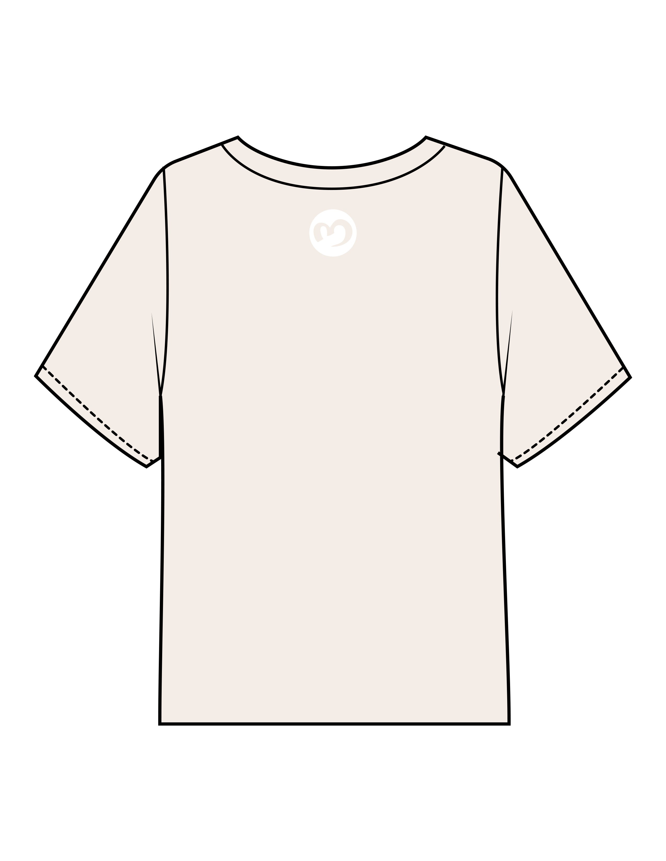 The Midweight Crop Tee - Ivory - Mantra - Center Chest & Back Neckline - Printed - White