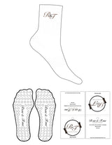 The 3/4 Crew Sock - White  - Rise and Tone - Top Logo - Embroidered - Mocha & Black - Circle Grip - Mocha
