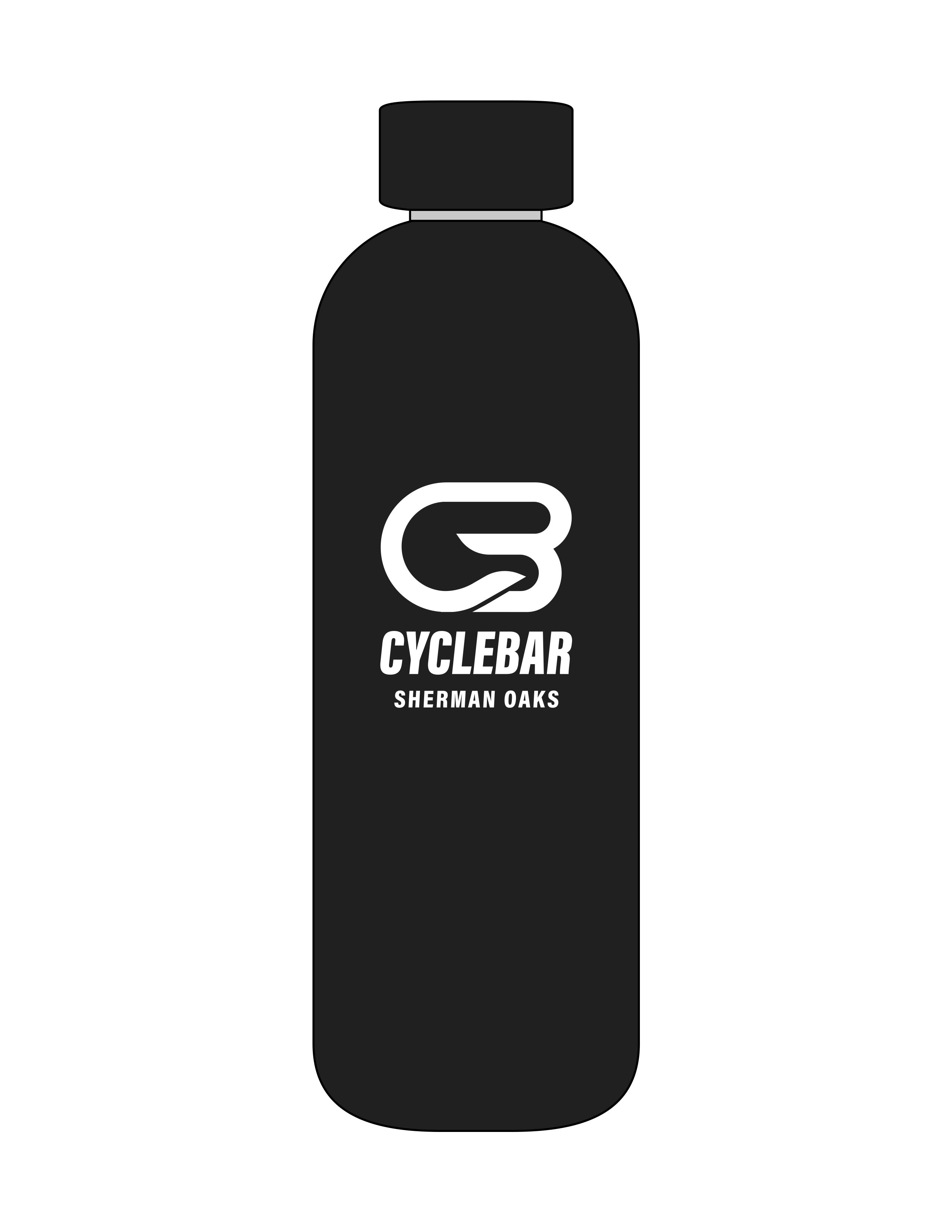 The Water Bottle - Black - Pineda Fitness LLC - Center Body Stacked - Printed - White
