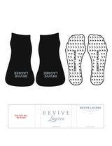 The Ankle Sock - Black - Revive Lagree - Toe Logo Stacked - Arona - Palm Tree Grip - Arona