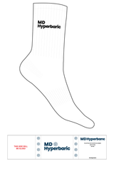 The Crew Sock - White - MD Hyperbaric - Top Logo - Embroidered - Black