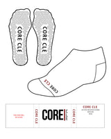 The Ankle Sock - White - Core CLE - Bottom & Triangle Grip - Full Color