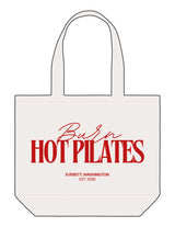 The Tote Bag - Natural - Burn Next Level - Center Body Stacked - Printed - Deep Red