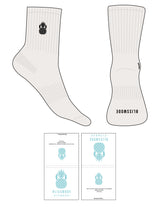 The 3/4 Crew Sock - Off White - BLISSMODE FITNESS - Top Logo EMB - Toe Logo Printed - Black