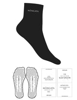 The 1/2 Crew Sock - Black - Core Collective - Top Logo - EMB - White - Triangle Grip - White