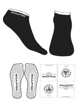 The Ankle Sock - Black - Sculpted By Lagree - Top Logo - Printed - White - Triangle Grip - White