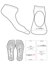 The Ballet Sock - White - Lagree Pulse 45 - Toe Logo - Printed - Full Color - Hexagon Grip - Black