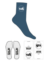 The 3/4 Crew Sock - #35576e - M319 -  NSpiers - Top Logo Round "nS" - White - Circle Shape Grip - White
