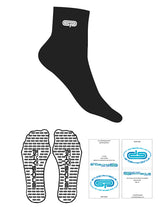 The 1/2 Crew Sock Men Sizing - Black - Studio Physique - Top Logo - Embroidered - White - Custom Icon Grip - Black