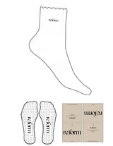 The 1/2 Crew Sock - White - Re|form - Top Logo - EMB - Black & Oxblood - Circle Grip - Black