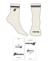 The 3/4 Crew Sock - Off White - Blenders - 2 Strip - Top and Front Logo - Embroidered - Printed - Black