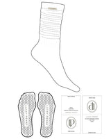 The Slouch Sock - White - Lucky Penny - Sew on Label - Hexagon Shape Grip - Transparent
