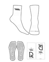 The 3/4 Crew Sock - White - Define Lagree - Top & Toe Logo - Black - Hexagon Grip - Black
