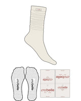 The Slouch Sock - Off White - Erabelle - Tag - Rosewater / Natural - Heart Grip - Rosewater