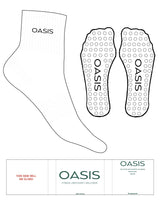 The 1/2 Crew Sock - White - OCWC - Top Logo - Embroidered - Black - Circle Grip - Black