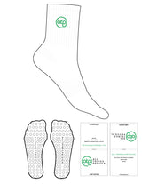 The 3/4 Crew Sock - White - ATP - Top Logo Round - EMB - Green - Circle Grip - Green
