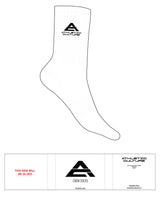 The Crew Sock - White - Athletic Culture - Top Logo Stacked - Black