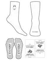 The Crew Sock - White - Lagree Tahoe - Top & Toe Logos - Embroidered - Blue - Triangle Shape Grip - Blue