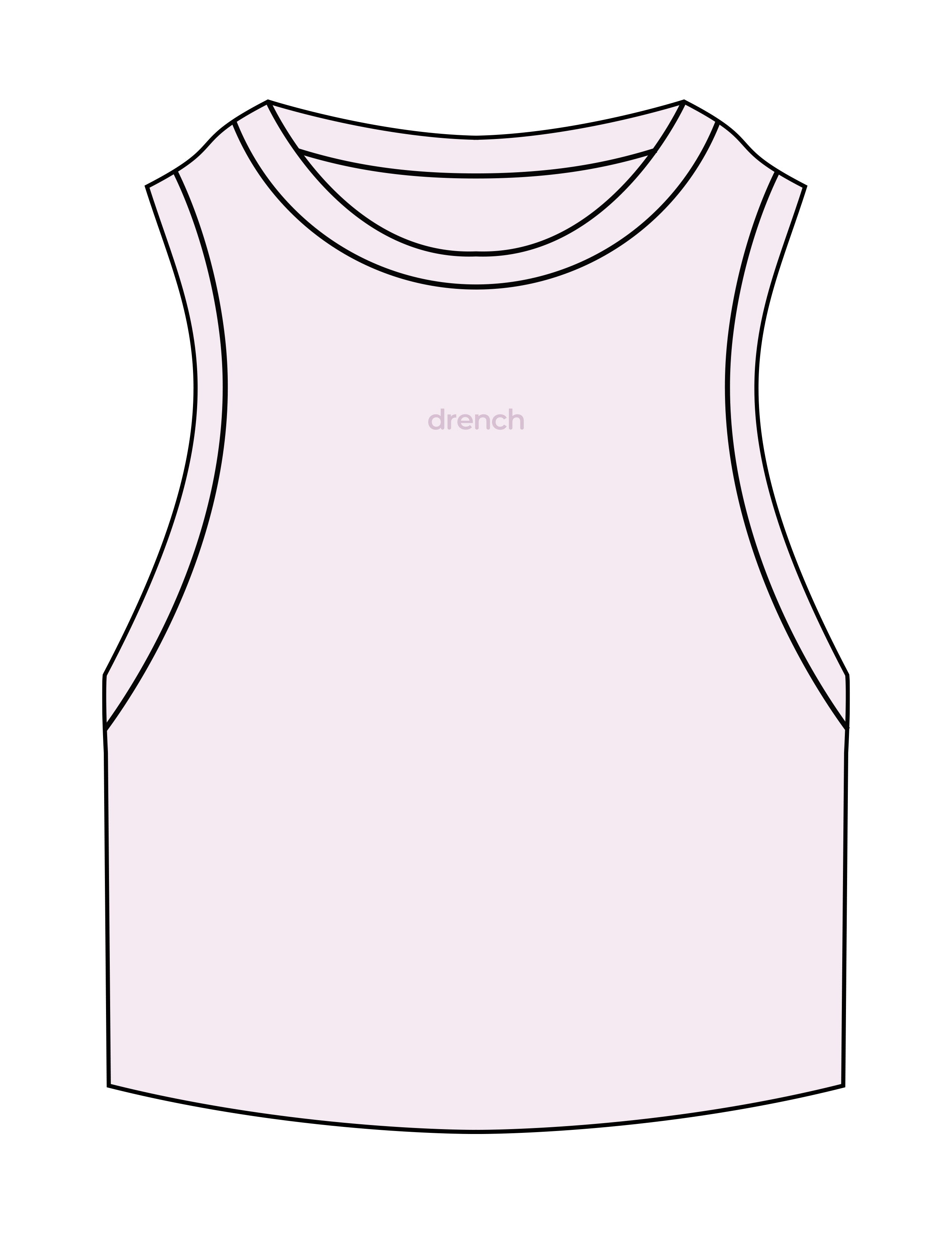 The Ribbed Crop Tank - Orchid - Drench - Center Chest - Embroidered - Tone on Tone
