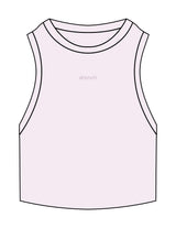 The Ribbed Crop Tank - Orchid - Drench - Center Chest - Embroidered - Tone on Tone