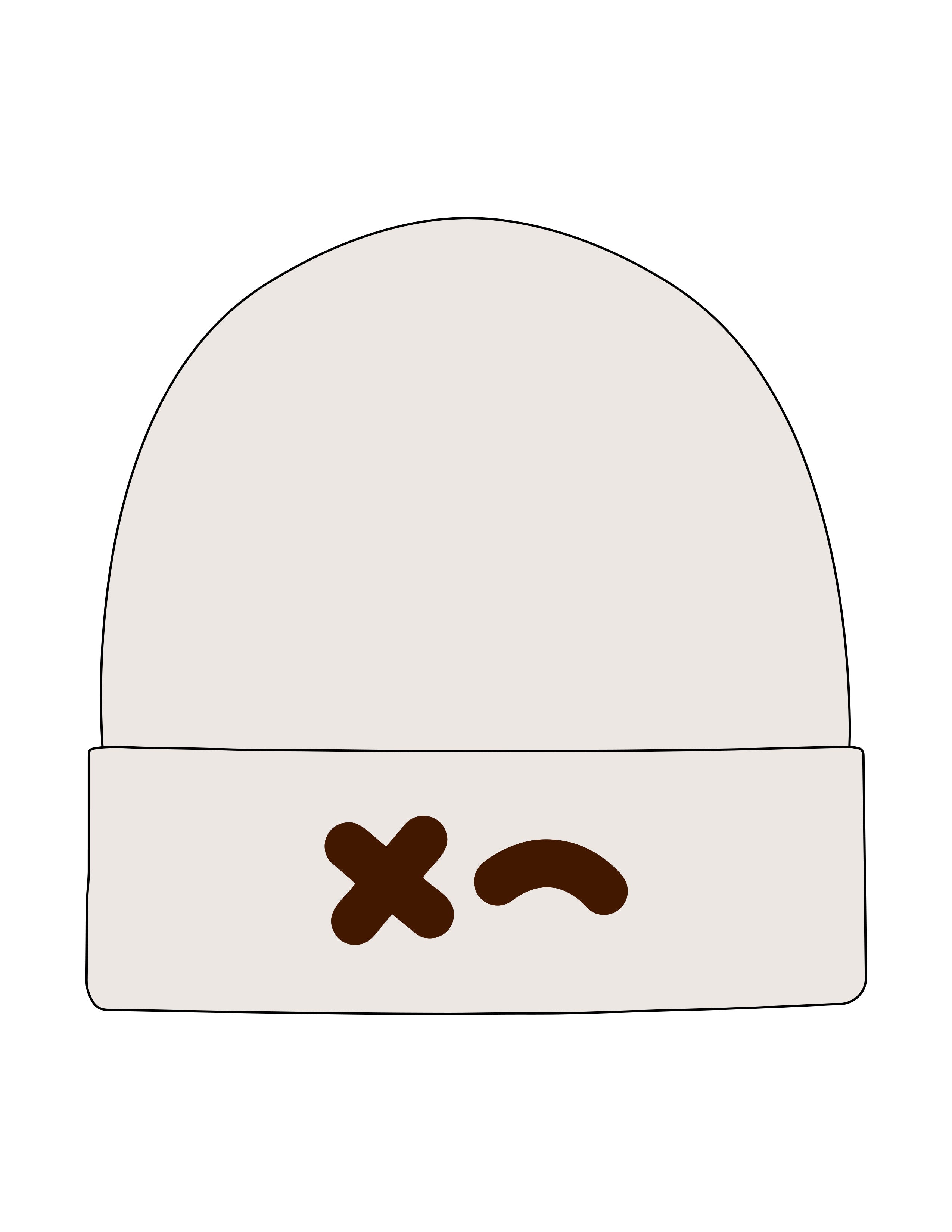 The Beanie - Bone -Rumble - Center Brim - Embroidered - Chocolate Brown