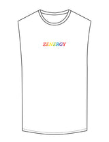 The Muscle Tank - White - ZENERGY CYCLING - Center Chest - Printed - Full Color