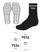 The Crew Sock - Black - TLSX - 2 Lines - Center - White - X Shape - White - Grip