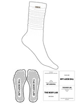 The Slouch Sock - White - Body Lab - Sewn Label - Hexagon Grip - Transparent