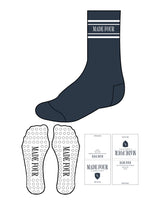 The Crew Sock - Navy - M4Lagree - Top Lining & Circle Grip - White
