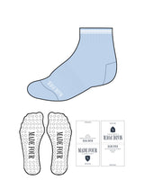 The 1/2 Crew Sock - Light Grayish Blue - M4Lagree - Bottom & Circle Grip - White