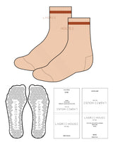 The 3/4 Crew Sock - Peach - Lagree House - Top 1 Line - Center Text - Dark Orange - Triangle Shape Grip - Transparent