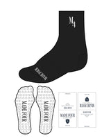 The 3/4 Crew Sock - Black - M4Lagree - Top "M4" & Bottom - Circle Grip -  White