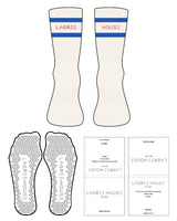 The Crew Sock - Off White - Lagree House - 2 Lines - Text In Between - Full Color - Triangle Shape Grip - Transparent