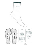 The 3/4 Crew Sock - White - Kinetic Pilates - Frill - Ankle Logo - Embroidered - Jasper - Circle Shape - Jasper