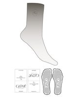 The Crew Sock - Brown / Off White Ombre - GlowPilates - Top Logo "G" - Brown - Hexagon Shape Grip - Brown