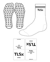 The Crew Sock - White - TLSX - 2 Lines - Center - Black - X Shape - Black - Grip