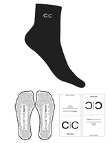 The 1/2 Crew Sock - Black - Core Collective - Top Logo C|C - EMB - White - Triangle Grip - White