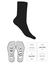 The Crew Sock - Black - H.G Accessories - Plain - Triangle Shape Grip - "HOT & STAY" - White
